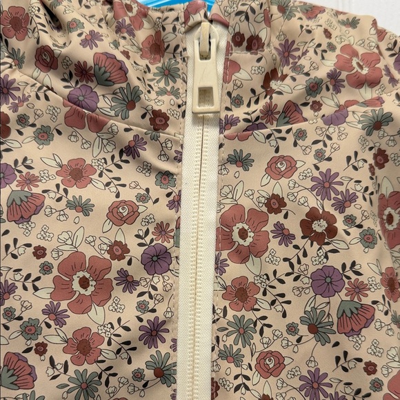 Zara Girls Floral Hooded Raincoat - Beige Pink - Picture 4 of 9